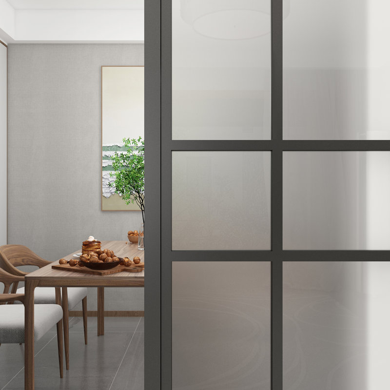 JUBEST 36in x 84in Glass Barn Door with Installation Hardware Kit, One